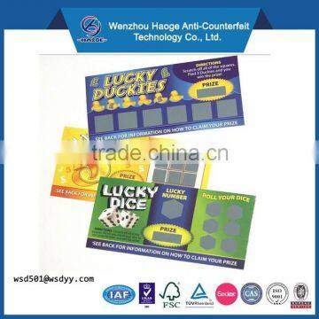 Lottery Scratch Card, Scratch Off Game Card ,scratch off Card