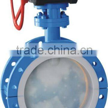 Worm Gear FEP Lined Butterfly Valve Flange Type