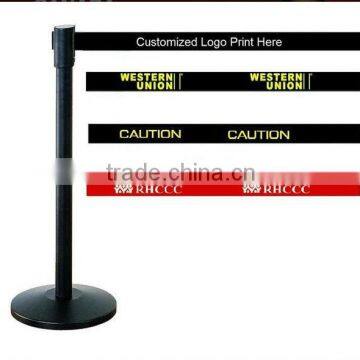 Crowd Control Stanchion post Matt Black Post Queue Pole with different color belt