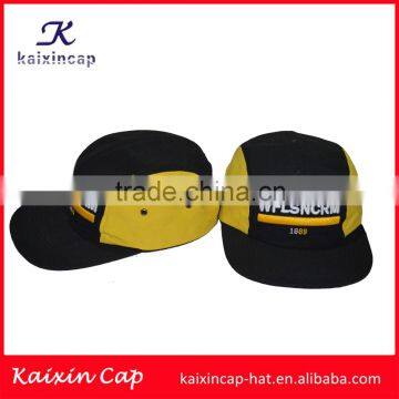 Custom Mix Color 5 Panel Camp Cap With 3d Logo Front