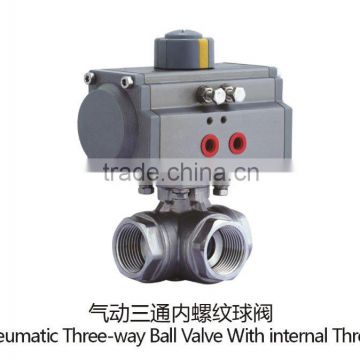 Pneumatic Actuator With 3 Way Ball Valve