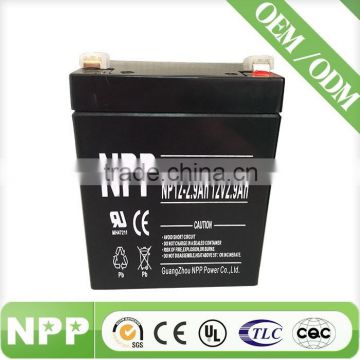 12v2.9ah rechargeable lead acid battery