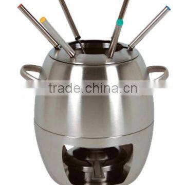 Elegant high quality stainless steel fondue set with forks