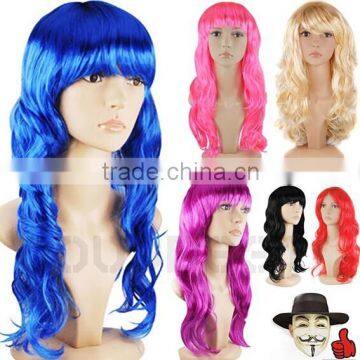 FASHION WOMEN LONG CURLY FANCY DRESS FULL HAIR CLIP WIG COSTUME COSPLAY PARTY W436