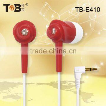 Latest China wholesale cheap and cute in-ear diamond flower shaped earphone for music