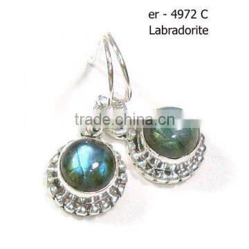 925 silver jewelry drop earrings round stone earrings semi precious stone jewelry