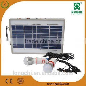 Hot sell home use or outside use 5w protable solar lighting and charging system