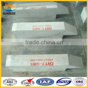 Skid rail bricks of pusher type furnace for reheating steel billet