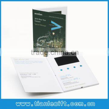 Luxury special shape advertising gift video brochure with popular 4.3 inch lcd screen size