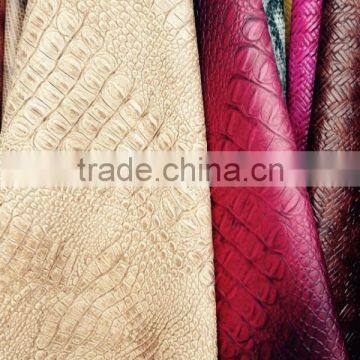 Crocodile skin animal print fabric leather for bag material