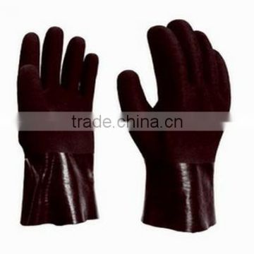 [Gold Supplier] HOT ! PVC double dipped sandy finished gloves