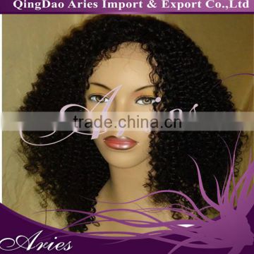 Fashion Hot Factory Price, 100%Human Hair, Peruvian Kinky Curly Lace Front Wigs