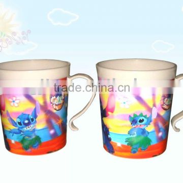 3D lenticular plastic mug with handle