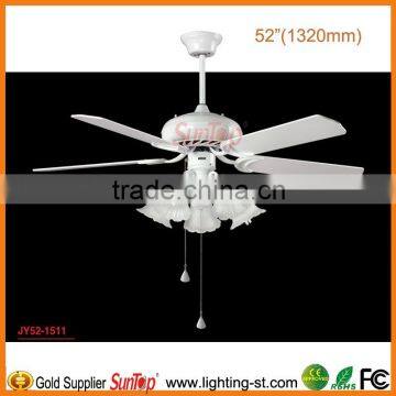 2014 new modern 52" white ceiling fans with lights JY52-1511