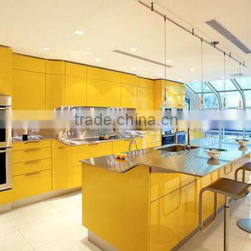 Yellow Lacquer High Gloss Kitchen Cabinets DJ-K289