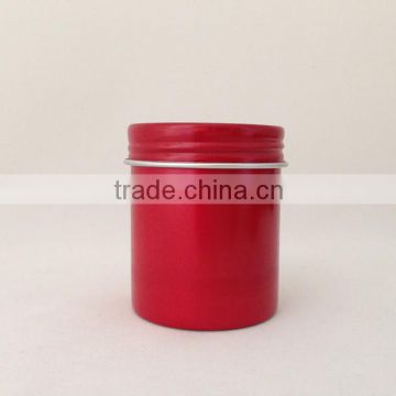 Red aluminum screw-on lid tin cans 125g