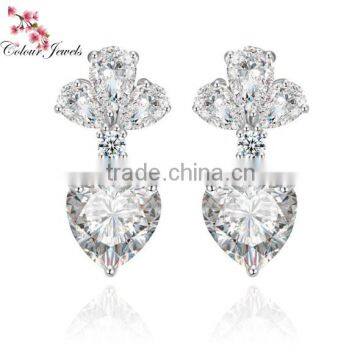 Fashion Luxury Clear Zircon AAA Earrings for Women Bridal Wedding Drop Earrings