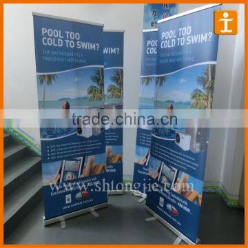 Economical roll up banner display stand,pp paper roll up display