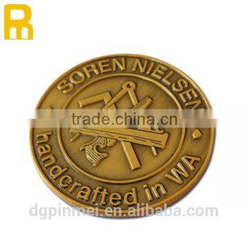 Gold color plating challenge coin with low price