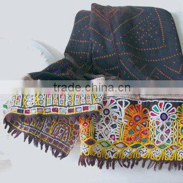 Handmade Woollen Rabari Throw Vintage Rabari Shawl Gypsy Kutch Rabari Shawl photo-3