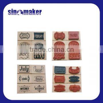 custom DIY monthly rubber wood stamps for craft, card making, and promotional gift
