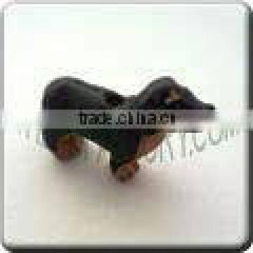 Ceramic small animal shape bead - Cute little Dachshund Dog