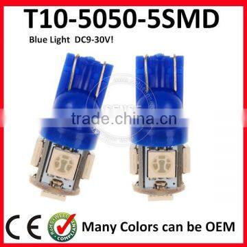 Hot sell ! T10 194 168 W5W 5050 5SMD 5 LED t10 led bulb, t10 5smd t10 led