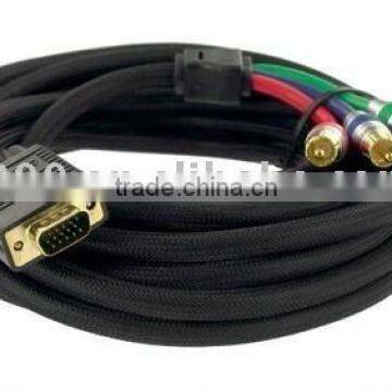 1.8M VGA to 3-RCA component video cable