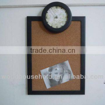 memo board with clock and cork