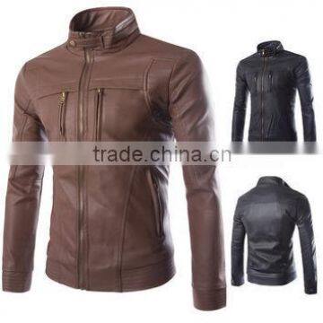 High Quality Leather fashion jacket For MenS,2015 high quality leather jackets for men