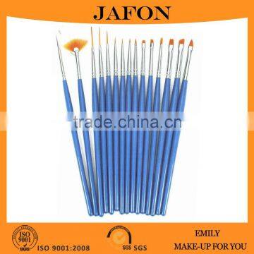 15 Piceces Blue Color Professional Nail Art Brushes, Sable Nail Art Brush Pen