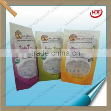 food packing plastic bag/stand up mylar pouch bag with ziplock /doypack with clear window