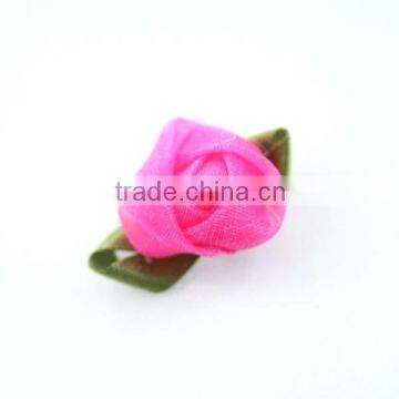 Satin leaf chiffon ribbon rose