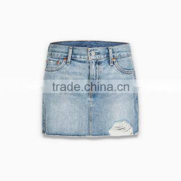 wholesales price women vintage ripped frayed denim ladies skinny short mini jeans skirts