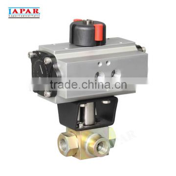 LAPAR Pneumatic High-pressure 3-way Ball Valve