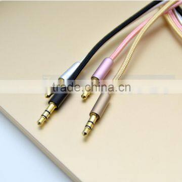 Slim Flexible Gold Plated 3.5mm Audio Cable for Car Aux Stereo Cable