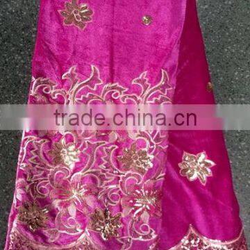 2014 hot sell high quality african velvet lace fabric