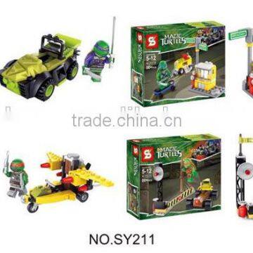 SY211 4pcs/lot TMNT's ride minifigure building block toys