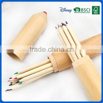 Promotional 12 Pcs 7 Inch Art Wooden Coloring Pencils Set With Lovely Wood Case