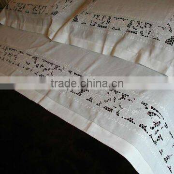 Cutwork Bed Linen ,embroidery Bed Sheet,embroidery Bedding Set ,embroidery Pillowcase ,bed Linen