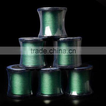 Excellent knot strength 4/8 strand green braided fishing line 150lb multifilament