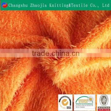 Orange soft long pile plush toy fabric for toy ,garment ZJ089