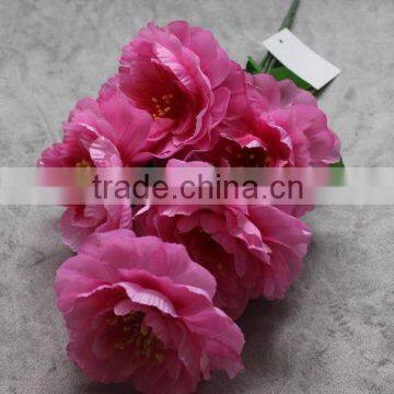 Home Decoration 5 Heads Silk Peony Flowers Wholesale photo-3