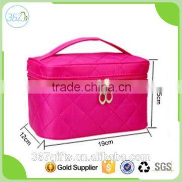 New Arrival Korean Large Capacity Portable Plain travel Nylon Cosmetic Bag