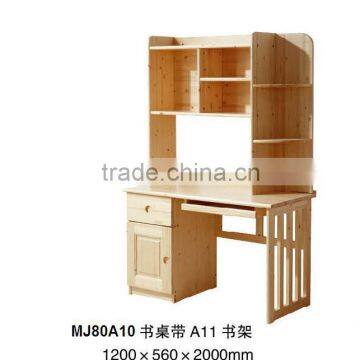 Home or shcool wood computer desk power accessories,pine wood finish