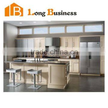 LB-JL1246 Cambodia Project Simple Design White Lacquer Hotel Kitchen Cabinets