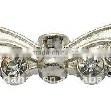 Alloy Crystal Rhinestone Spacers Beads, Platinum Color(ALRI-H042-3)