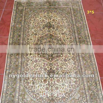 3x5 double knotted 100%natural silk original persian carpets