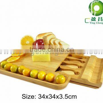 Bamboo cheese board with Knife durable cheese board