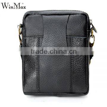 Real Leather High Quality Men Black Shoulder Crossbody Messenger Bag